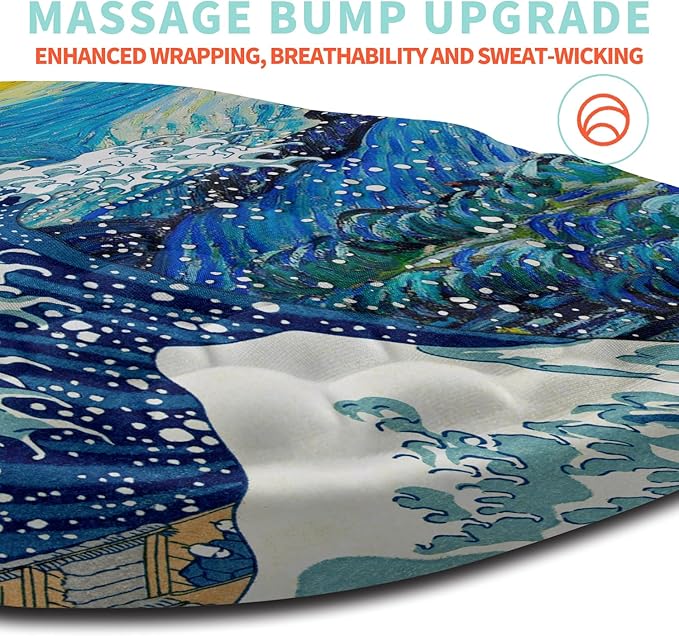 Ergonomic Mouse Pad Wrist Support with Memory Foam Massage Bulge, Carpal Tunnel Mousepad Wrist Rest for Mouse(12x8 inch, Wave Starry)