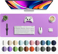 Aothia Faux Leather Desk Mat - Large Mouse Pad, Non-Slip PU Leather Blotter, Waterproof Writing Surface for Office and Home (Iris Violet, 42" x 17")