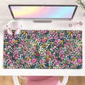 Colorful Star Large Mouse Pad, Floral Desk Mat Office Supplies, Waterproof Faux Leather Big Gaming Mousepad for Women Girls, Blooming Flowers Desk Pad Home Office Décor Accessories 31.5" x 15.7"