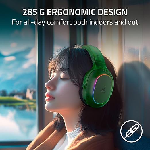 Razer Barracuda X Chroma Wireless Gaming Headset: 2.4GHz Wireless & Bluetooth - Lightweight - RGB - 40mm Drivers - Cardioid Mic - 70 Hr Battery - For PC, Mac, PS5, Switch 2, Smartphone - Phantom Green