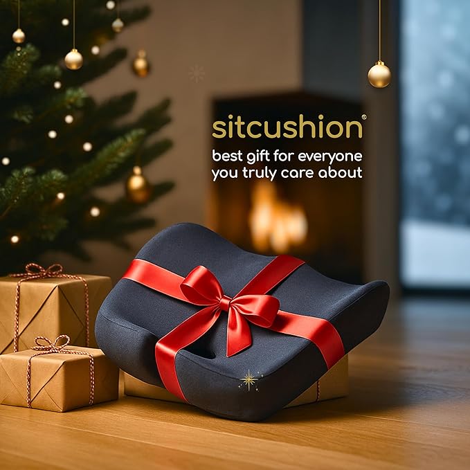 Extra Large Office Chair Cushion for Sciatica Support, Memory Foam Seat Cushion for Car Seat Pad, Orthopedic Pillow. Computer Chair Cushion for Tailbone Support All Day Comfort (Gray)