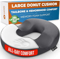 5 STARS UNITED Donut Pillow Hemorrhoid Tailbone Cushion – Large Floor Cushion for Coccyx, Prostate, Sciatica, Pelvic Floor, Pressure Sores, Pregnancy & Postpartum Recovery Support, Dark Gray