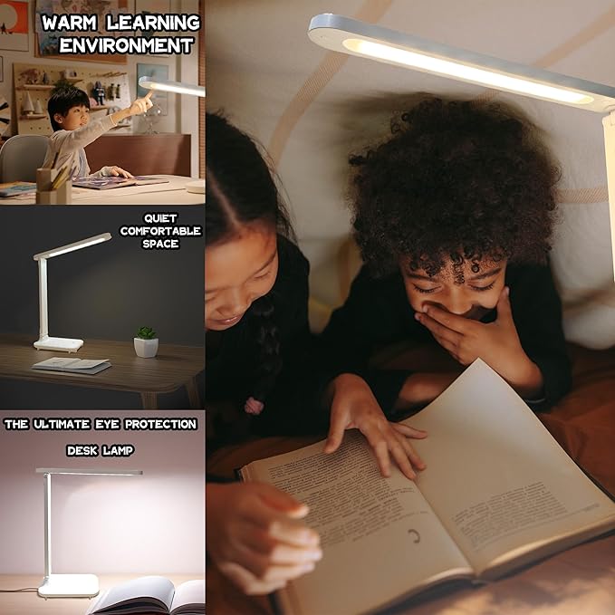 Led Desk Lamp Dimmable Desk Light Reading Lamp 3 Lighting Modes, Eye Protection Accessories, Study Desk Lamp Equipped USB Charger Suitable for Home Office is for Gift Giving
