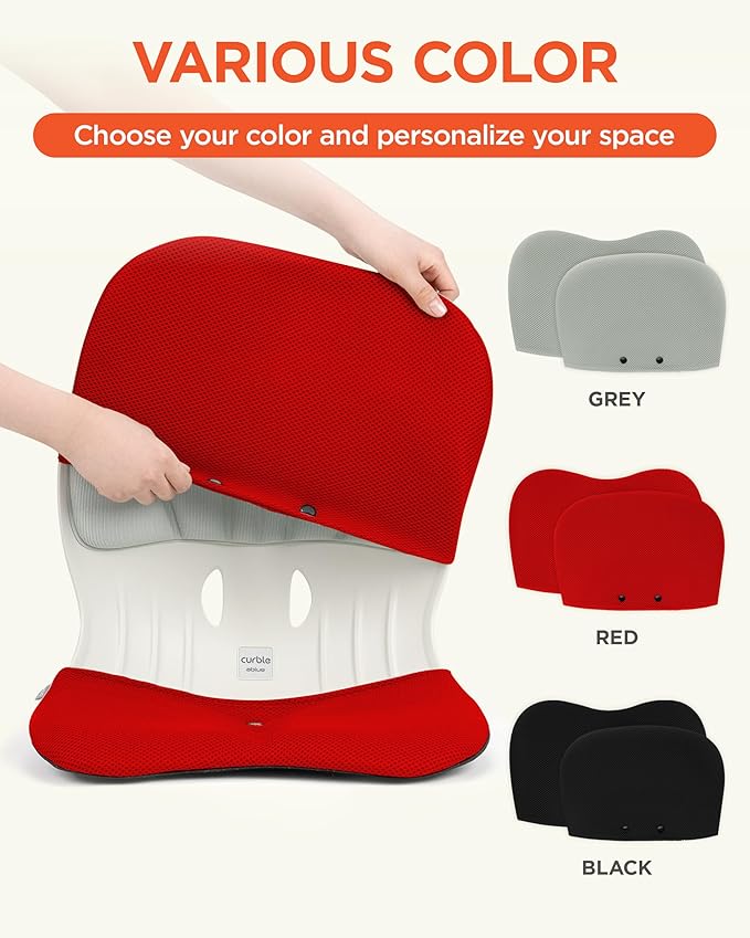 curble Wider Cover, for Wider Chair, Ergonomic Chair Back Support and Lumbar Support (Cover Red)
