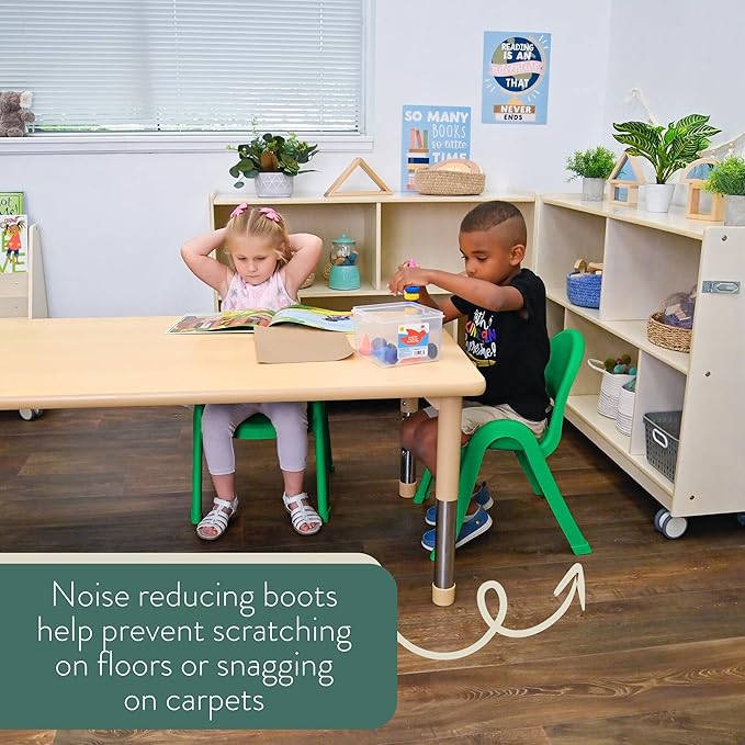 Children’s Factory Value Stack 9" Child Chair, Shamrock Green, 2 Pack, Stackable Ergonomic Seating Solution for Classrooms and Homeschools