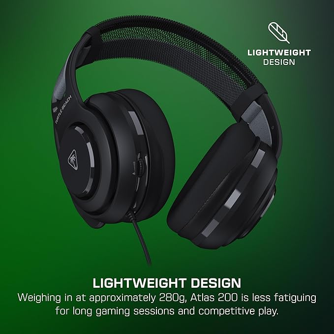 Turtle Beach Atlas 200 Wired Multiplatform Gaming Headset for Xbox, PlayStation, PC w/ 3.5mm Wired Connection - 50mm Nanoclear Drivers, Flip-to-Mute Mic, Memory Foam Cushions - Black