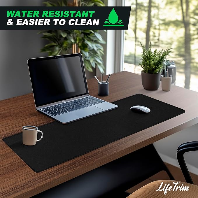 36” x 13” Extra Large Mouse Pad Gaming Extended Keyboard Mat Full Desk Cover Oversized Mouse Pad XL Desk Protector Mat Giant Thick Black Gaming XXL Mousepad Large Desk Mats Deskpad