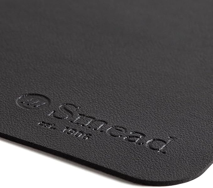 Smead Desk Pad, Vegan Leather Desk Mat with Non-Slip Faux Suede Backing, Perfect Desk Organizer for Office Decor, 36” x 17” Large, Charcoal (64828)