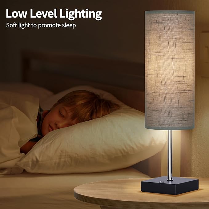 AVV Cordless Table Lamp, 5000mAh Battery Operated Lamp for Night Stand, 3 Modes Battery Powered Wireless Table Lamp, Touch Control Rechargeable Lamp for Bedroom, Living Room, 18 Inch Grey