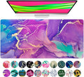 French KOKO Large Mouse Pad, Desk Mat, Keyboard Pad, Desktop Home Office Decor School Essentials College Cute Extended Laptop Protector Accessories Pretty Mousepad Women Girls Big Marble Purple