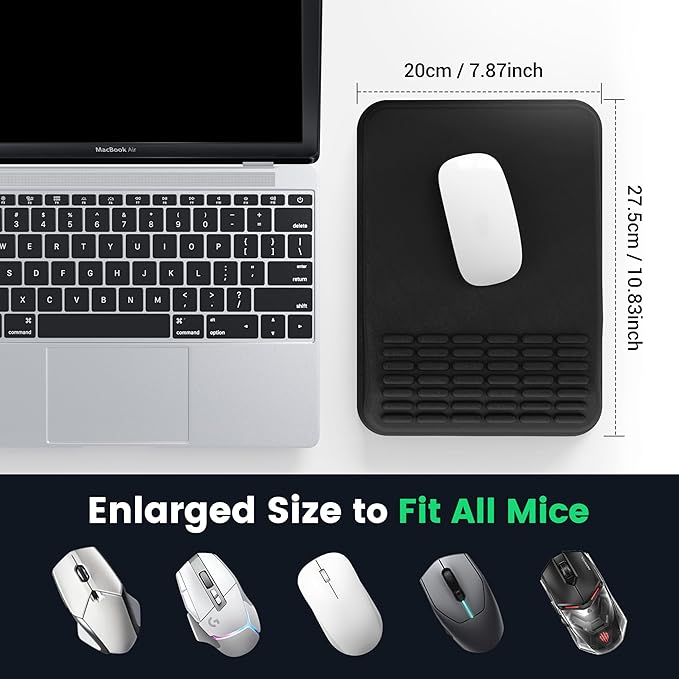 MEKASS Mouse Pad with Wrist Rest, Ergonomic Slope Mousepad for Carpal Tunnel, Memory Foam Desk Computer Wrist Support Mouse Pad with Non-Slip PU Base for Office Home (Beach)