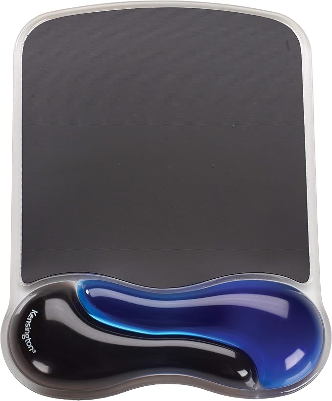 Kensington Duo Gel Mouse Pad with Wrist Rest, Ergonomic Wrist Support, Comfortable Non-Skid Gel Pad for Computer, Laptop, Office & Home 9.6" x 7.6", Blue K62401AM