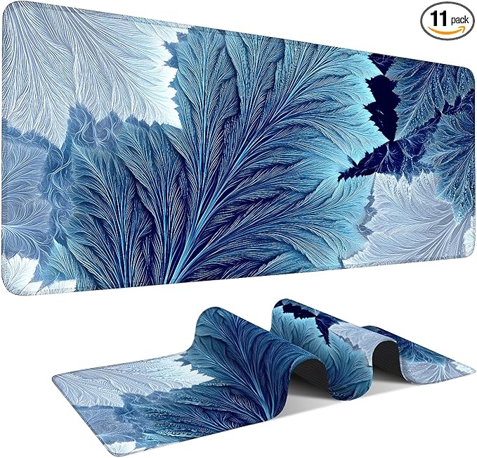 Spring Leaves Extended Gaming Mouse Pad 35.4x15.7Inch Large Desk Mat Anti-Slip Rubber Base & Durable Stitched Edges for Gamers Smooth Mouse Writing Surface for Desk Office/Home