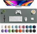 Aothia Faux Leather Desk Mat - Large Mouse Pad, Non-Slip PU Leather Blotter, Waterproof Writing Surface for Office and Home (Jungle Green, 42" x 17")