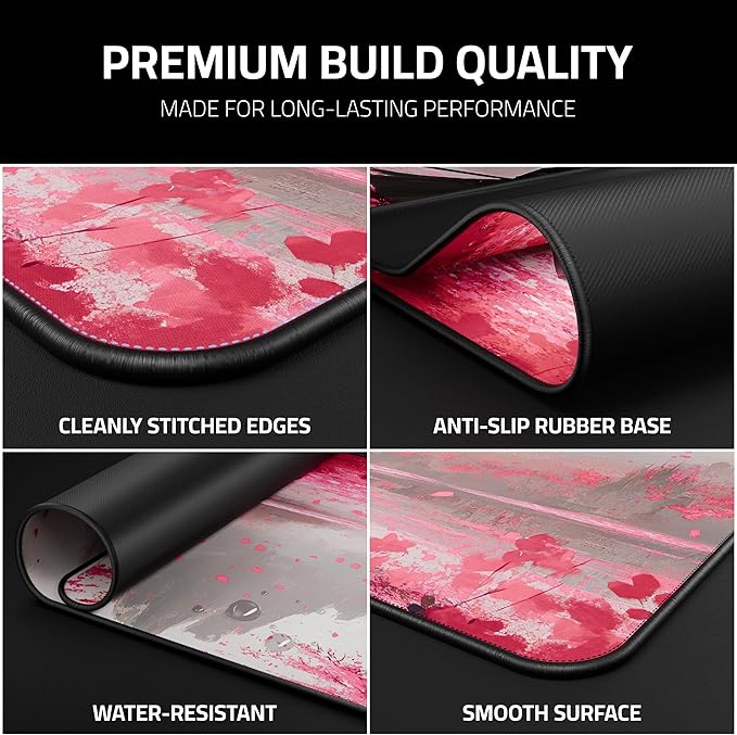 XXL Gaming Mouse Pad 35.4 x 15.7 inch - Water-Resistant & Stitched Edges - Large Anime XL Mousepad for Desk - Gamer Accessories Big Full Deskpad Mat Game Mousepads Deskmat
