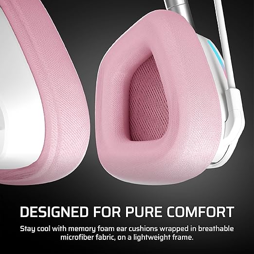 Corsair Void v2 Wireless Gaming Headset with Bluetooth for PC, PS5, PS4, Switch & Mobile – Dolby Atmos, Dual Wireless Multiplatform, Long Battery Life, Fast Charging – Pink