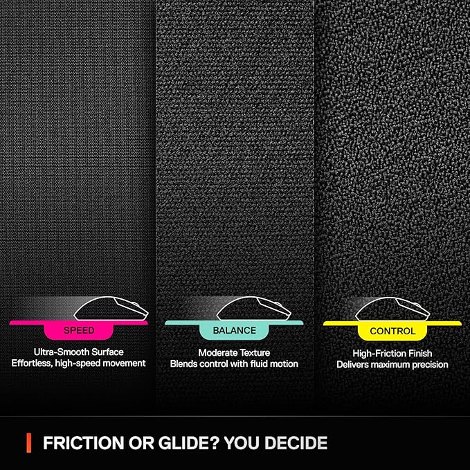 SteelSeries QcK L Performance Control Gaming Mousepad — Extra Density for a Smooth Glide — Low-Profile Edge Stitching — Non-Slip Neoprene Rubber Base — 16.54 x 19.29 inch — FPS, MOBAs, RTS, MMO