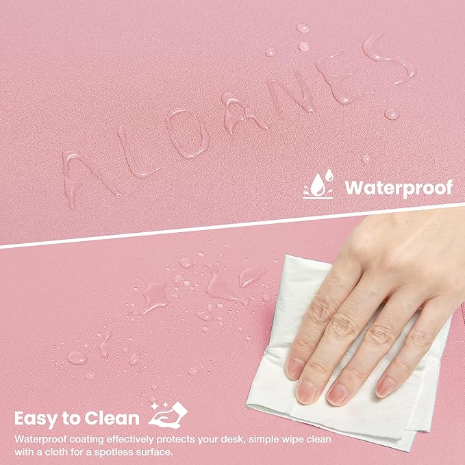 ALOANES Waterproof Mouse Pad with Durable Stitched Edge, Large Gaming Keyboard Pad, Non-Slip Rubber Base Mouse Mat, Extended Desk pad for Gamer, Office & Home, Dark Rose Mousepad 27.6"x11.8"x0.12"