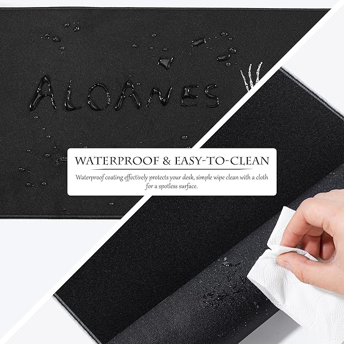 ALOANES Waterproof Mouse Pad with Durable Stitched Edge, XL Gaming Keyboard Pad, Non-Slip Rubber Base, Extended Desk pad for Gamer, Office & Home, Right Skeleton Mousepad 31.5''x 11.8''x 0.12''