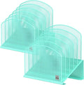 Inclined Desk File Organizer,Vertical File Folder Holder Stand Metal Rack File Sorter for Office Classroom Desktop Organization