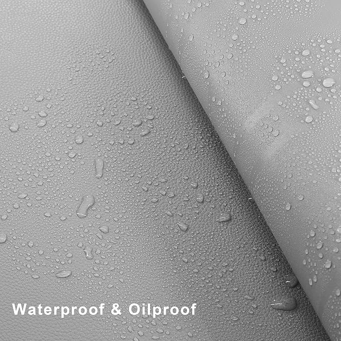 Vyaaa L-Shaped Leather Desk Pad Protector,Large Gaming Mouse Pad,Office and Home Desk Mat, 51 x 51 x 15.7 Inch, Light Gray