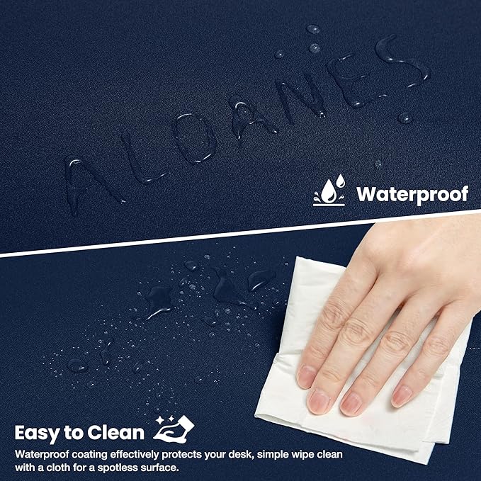 ALOANES Waterproof Mouse Pad with Durable Stitched Edge, Large Gaming Keyboard Pad, Non-Slip Rubber Base Mouse Mat, Desk pad for Gamer, Office & Home, Dark Blue Mousepad 27.6"x11.8"x0.12"