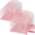 Inclined Desk File Organizer,Vertical File Folder Holder Stand Metal Rack File Sorter for Office Classroom Desktop Organization