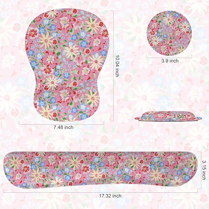 Keyboard Wrist Rest Pad and Mouse Wrist Rest Support Gaming Mouse Pad Ergonomic Gel Memory Foam Set for Computer, Laptop, Office, Comfortably Typing (KM-42)