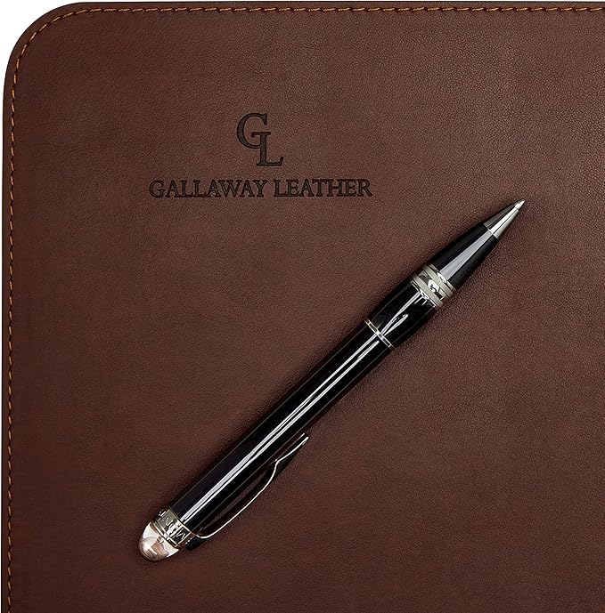 Gallaway Leather Desk Mat - Office Writing Desk Pad, Medium 24" x 14" Dark Brown, Gift Ready Elegant Computer Desk Cover Protector