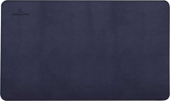 Gallaway Leather Desk Mat - Office Writing Desk Pad, Medium 24" x 14" Navy Blue, Gift Ready Elegant Computer Desk Cover Protector