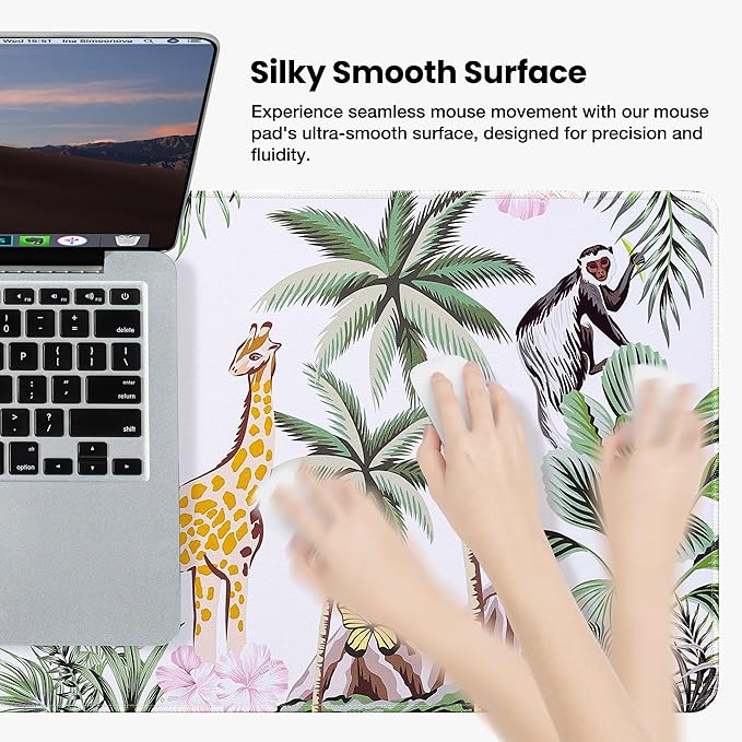 ALOANES Waterproof Mouse Pad with Durable Stitched Edge, Large Gaming Keyboard Pad, Non-Slip Rubber Base, Extended Desk pad for Gamer, Office & Home, Zoo Mousepad 31.5''x 11.8''x 0.12''