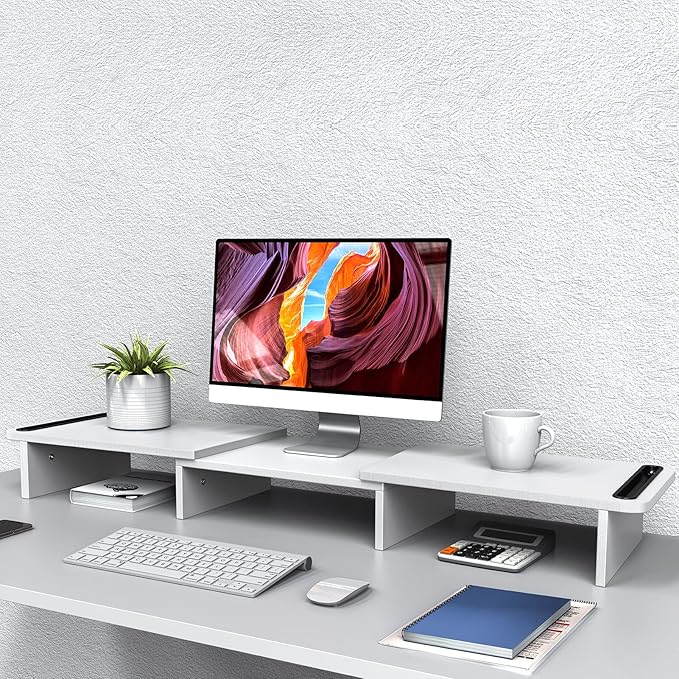 Zimilar Dual Monitor Stand Riser – Wood