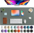 Aothia Faux Leather Desk Mat - Large Mouse Pad, Non-Slip PU Leather Blotter, Waterproof Writing Surface for Office and Home (Jungle Green, 40" x 24")