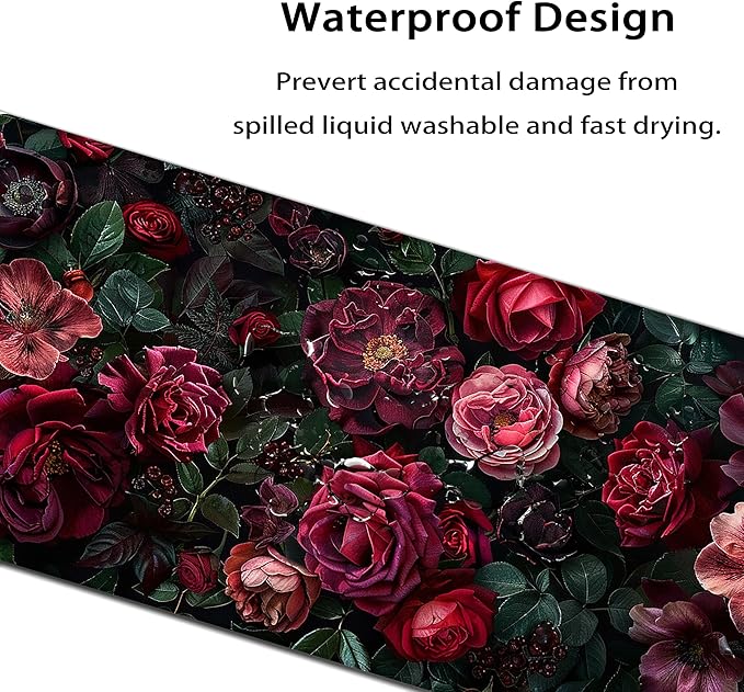 35.4 x 15.7 in, XXL Large Mouse Pad for Desk, Extended Keyboard Mouse Mat for Computer Office, Big Laptop Mouse pad, Gaming pc-Vintage Summer Romanticism Rose