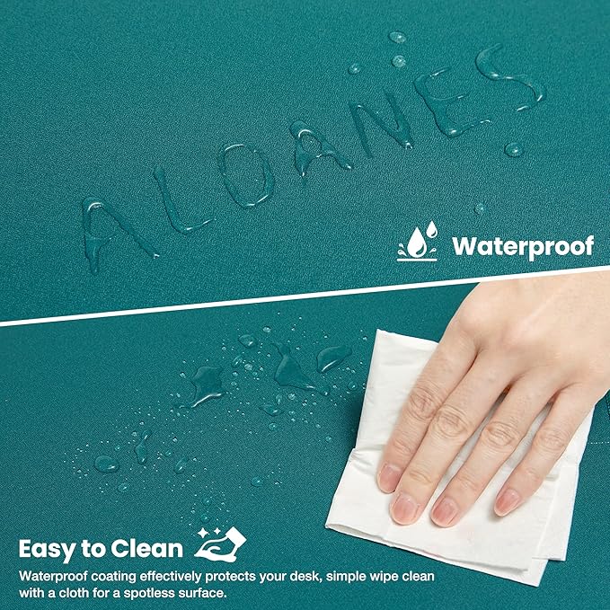 ALOANES Waterproof Mouse Pad, XL Gaming Keyboard Pad with Anti-Slip Base, Grain Jacquard Surface, Extend Desk pad for Gamer, Office & Home, Green Mousepad 31.5"x 11.8"x 0.12"