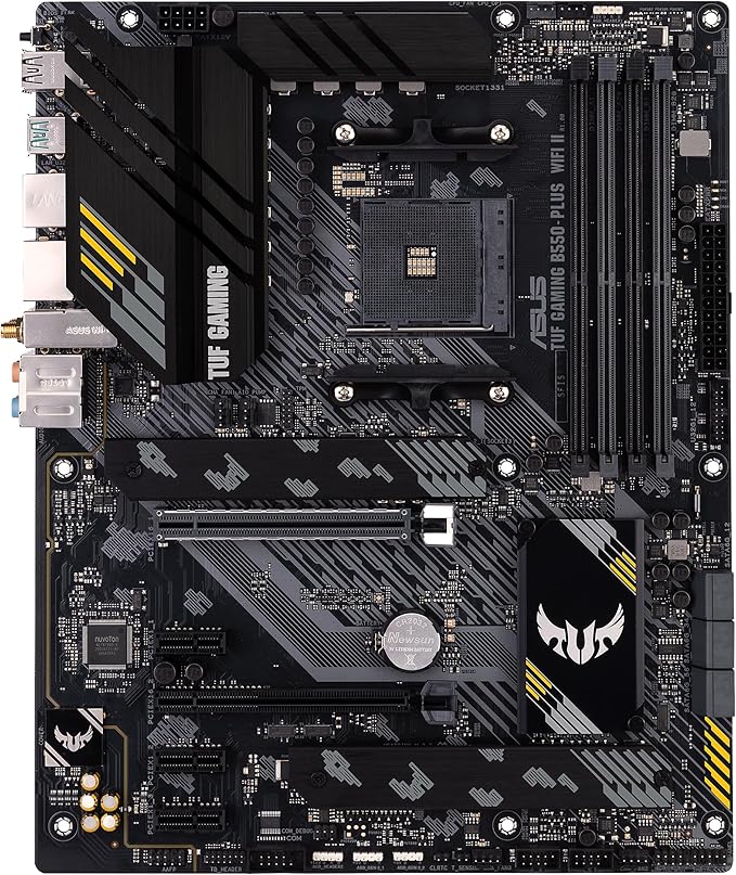ASUS TUF Gaming B550-PLUS WiFi II AMD AM4 (3rd Gen Ryzen™) ATX Gaming Motherboard (PCIe 4.0, WiFi 6, 2.5Gb LAN, BIOS Flashback, USB 3.2 Gen 2, Addressable Gen 2 RGB Header and Aura Sync)