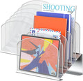 Inclined Desk File Organizer,Vertical File Folder Holder Stand Metal Rack File Sorter for Office Classroom Desktop Organization