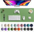 Aothia Faux Leather Desk Mat - Large Mouse Pad, Non-Slip PU Leather Blotter, Waterproof Writing Surface for Office and Home (Olive Green, 42" x 17")