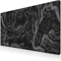 Computer Desk Pad - Black and White, Gaming Keyboard and Mouse Pad, Non-Slip Rubber Base, 35.4 X 15.7 inch for Work/Game/Office Topographic Map