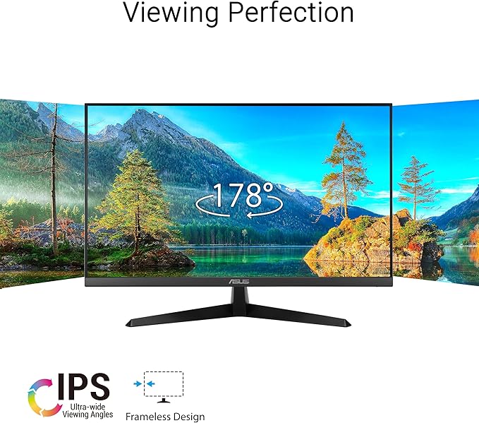 ASUS 24 inch 120Hz Gaming Office Computer Monitor (VY249HGR) - 1080p(Full HD), IPS, 120Hz, 1ms, Adaptive Sync, Eye Care Plus, Blue Light Filter, Flicker Free, SmoothMotion, DisplayWidget, 3yr warranty