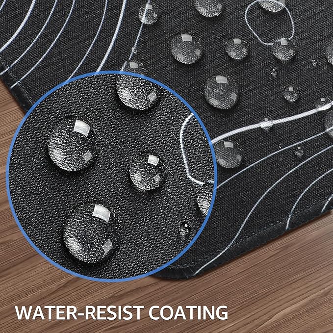 KTRIO Large Gaming Mouse Pad Desk Mat, Superior Micro-Weave Cloth, Non-Slip Rubber Base, Stitched Edges, Water-Resistant, for Gamer, Office & Home, 31.5 x 15.7 Inch，Black Topographic