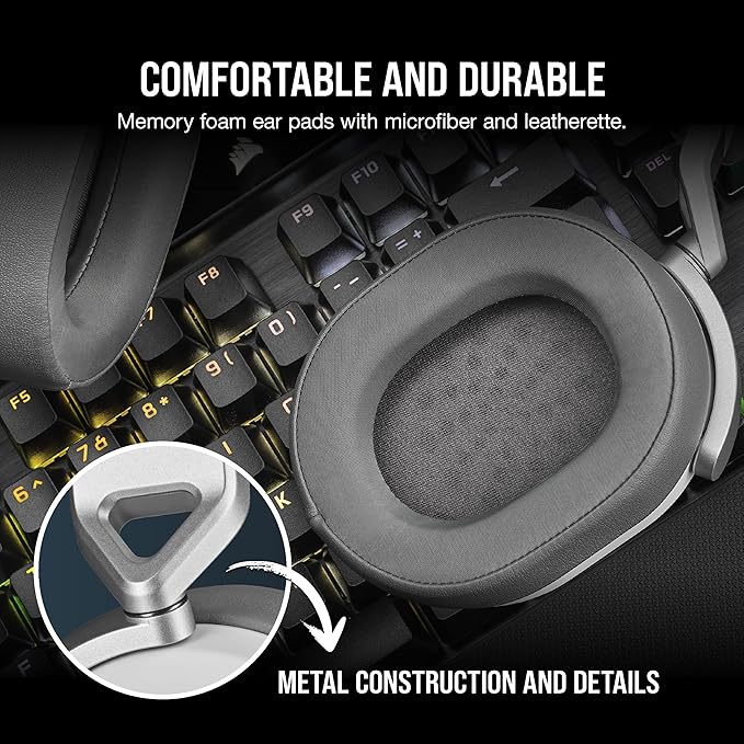 Corsair HS65 Surround Multiplatform Wired Gaming Headset – Dolby Atmos – SonarWorks SoundID – iCUE Compatible – PC, Mac, PS5, PS4, Xbox, Nintendo Switch, Mobile – White